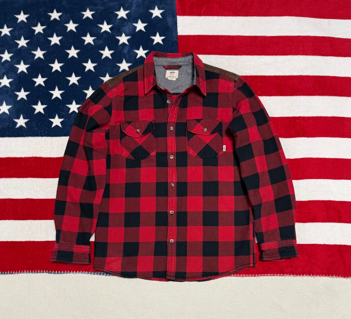 반스버팔로체크셔츠 vans plaid shirt. Vans빈티지플란넬셔츠 상품이미지1