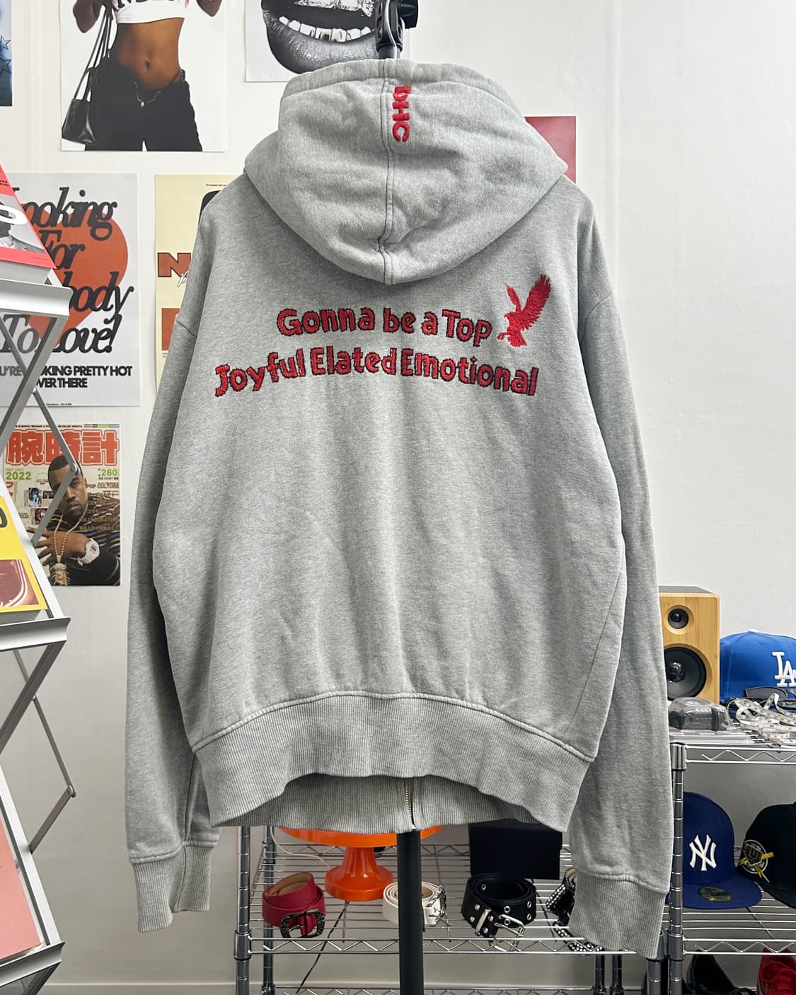 DOHC 도크 아플리케 그레이 스웻 후드 집업 상품이미지3