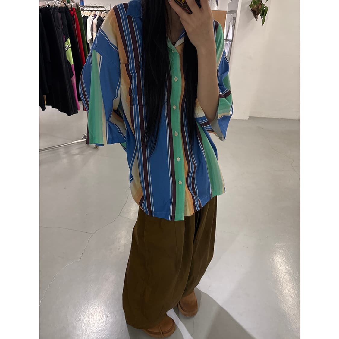 CITEN Ombre Stripe Open Collar Shirt 상품이미지2