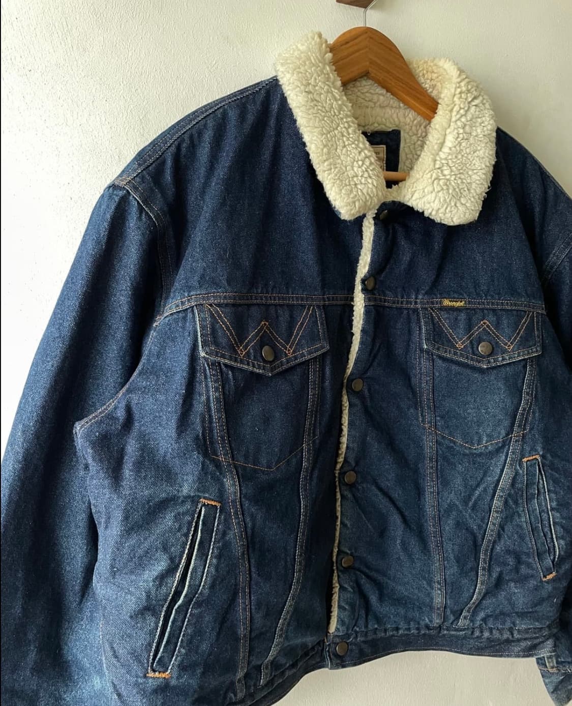 빈티지 렝글러 데님 셰르파 재킷 상품이미지4