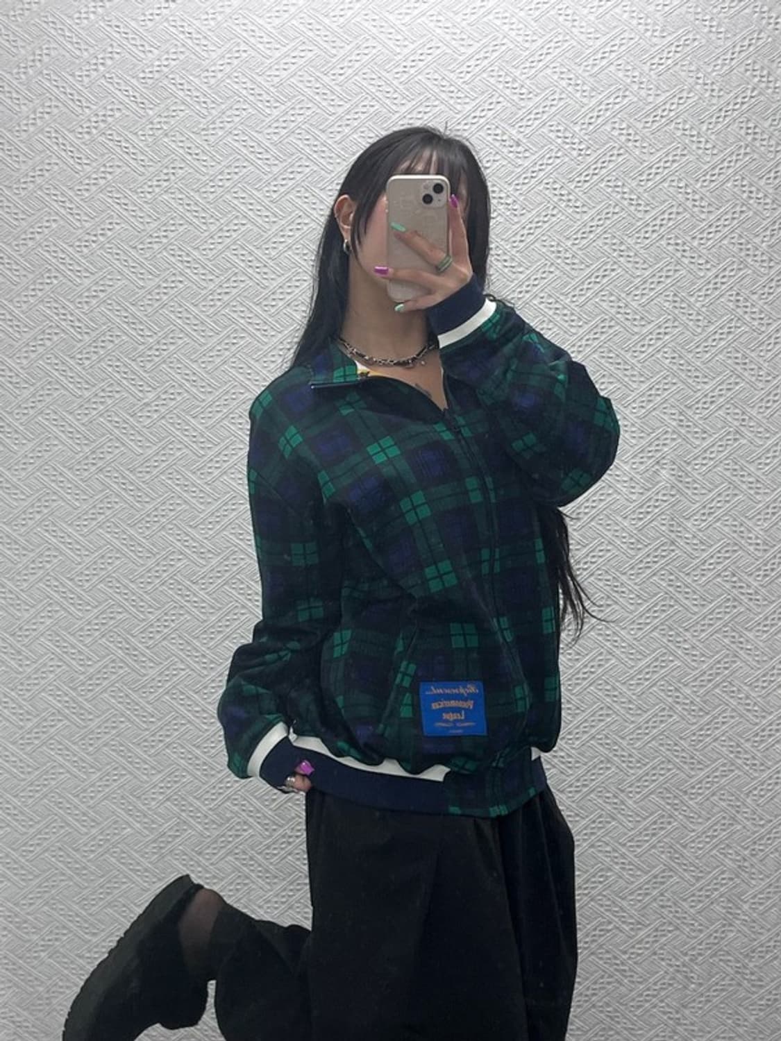 페노메논 유니크 키치 레터링 리버시블 양면 자켓 L C07255 상품이미지1