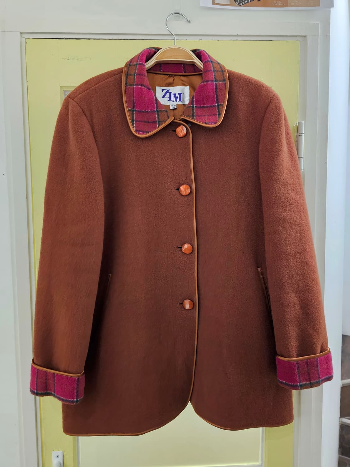 90's 오렌지브라운 울 미들코트 상품이미지3