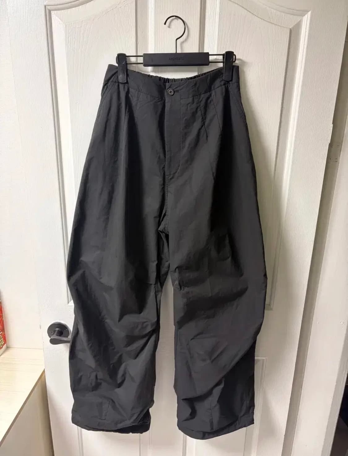 [M] 아모멘토, 24FW 코튼 나일론 퍼티그 팬츠, 블랙 상품이미지3