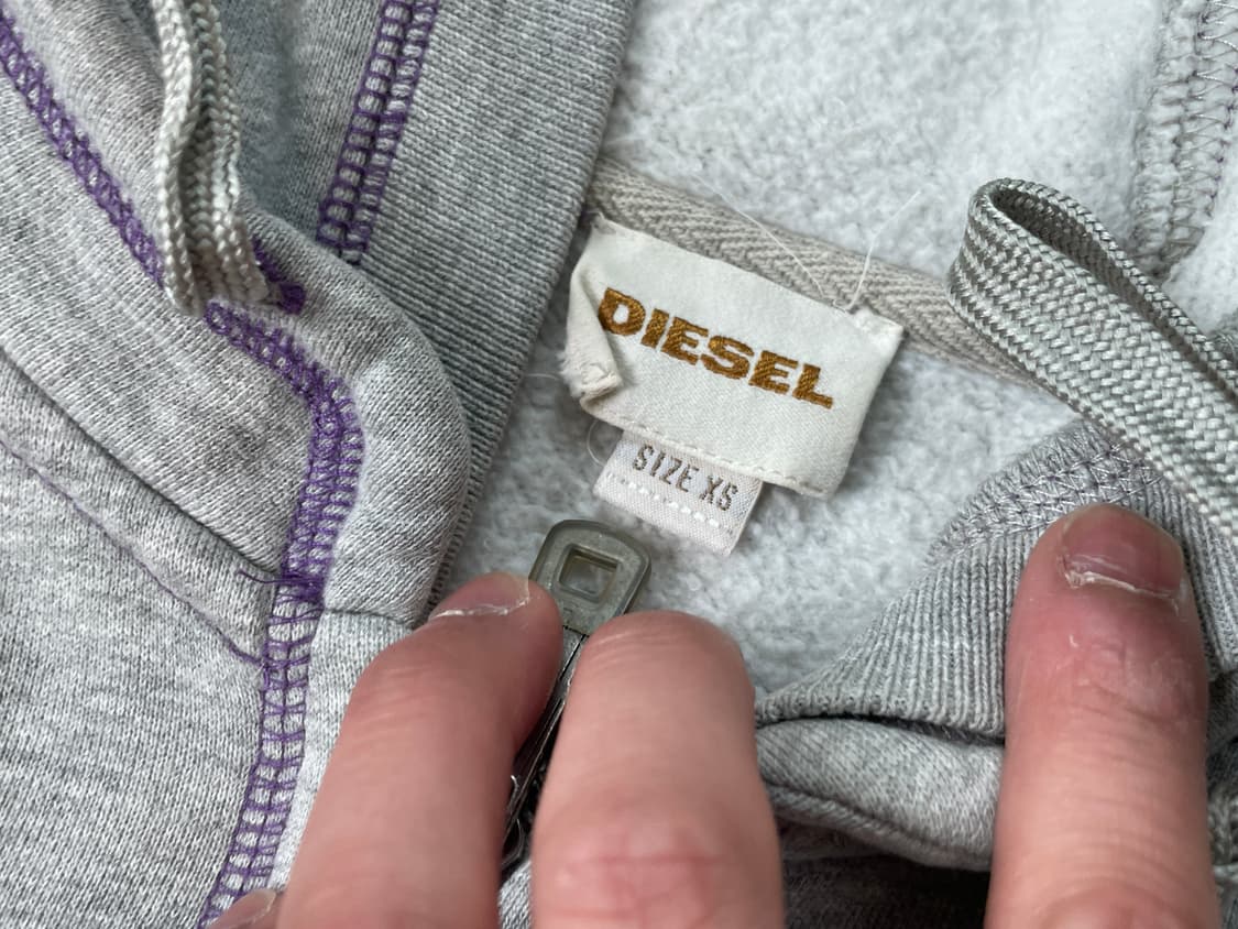 디젤 퍼플 스티치 스터드 후드집업  J03805 상품이미지5