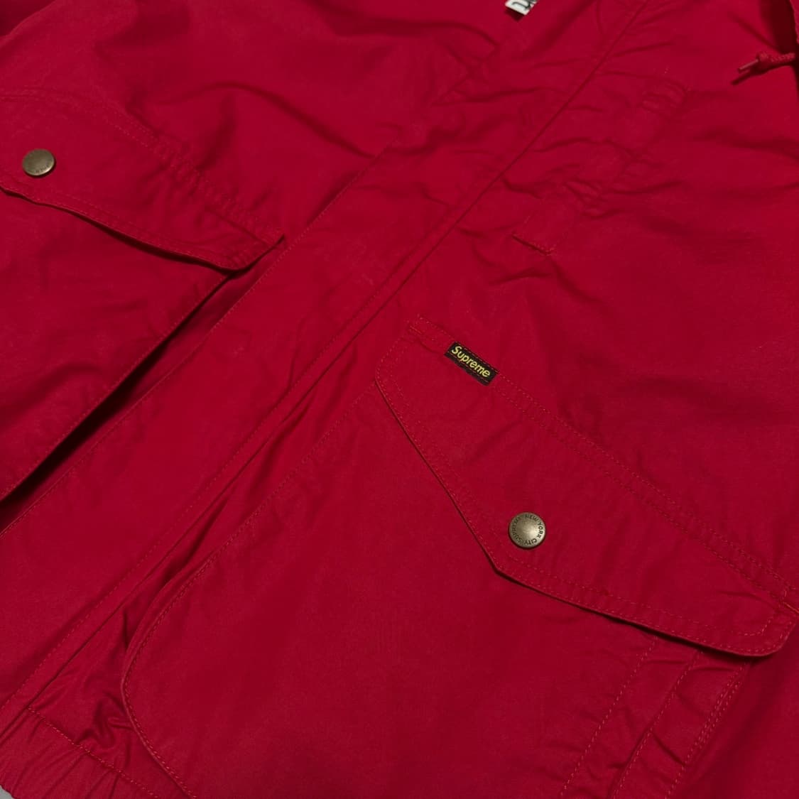 슈프림 19ss week10 레드컬러 코튼 히든 후디 하이랜드 자켓 상품이미지6