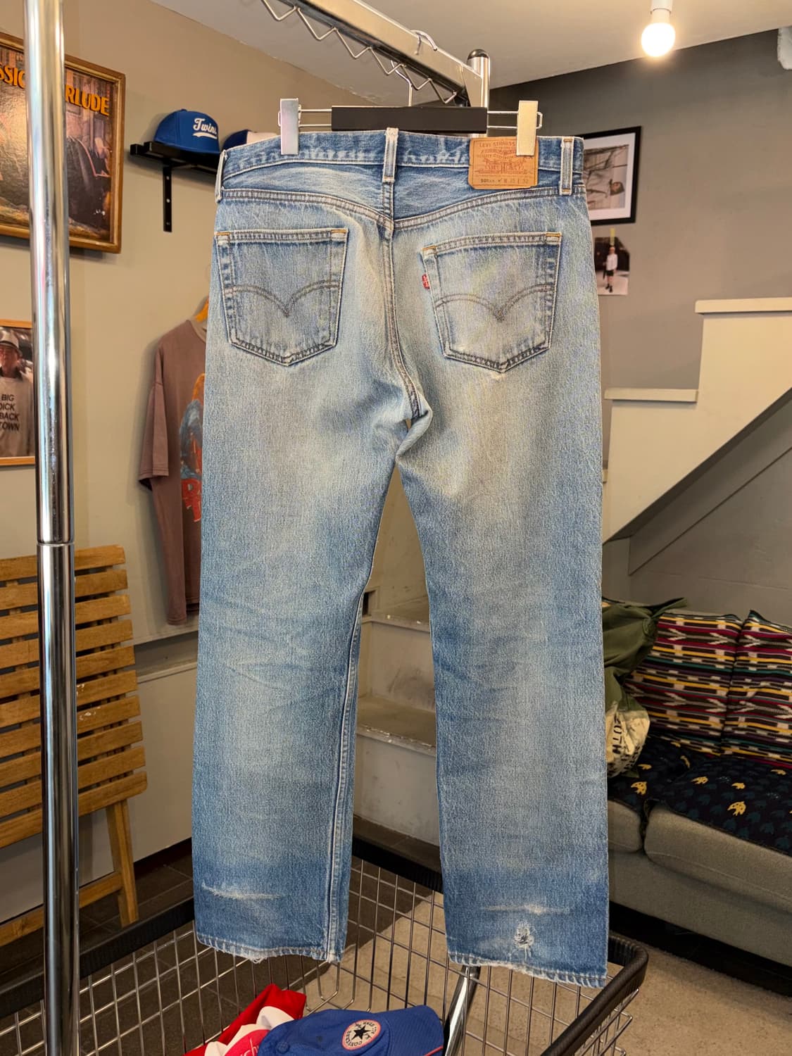 90’s Levi’s 501 524 USA distressed denim 상품이미지7