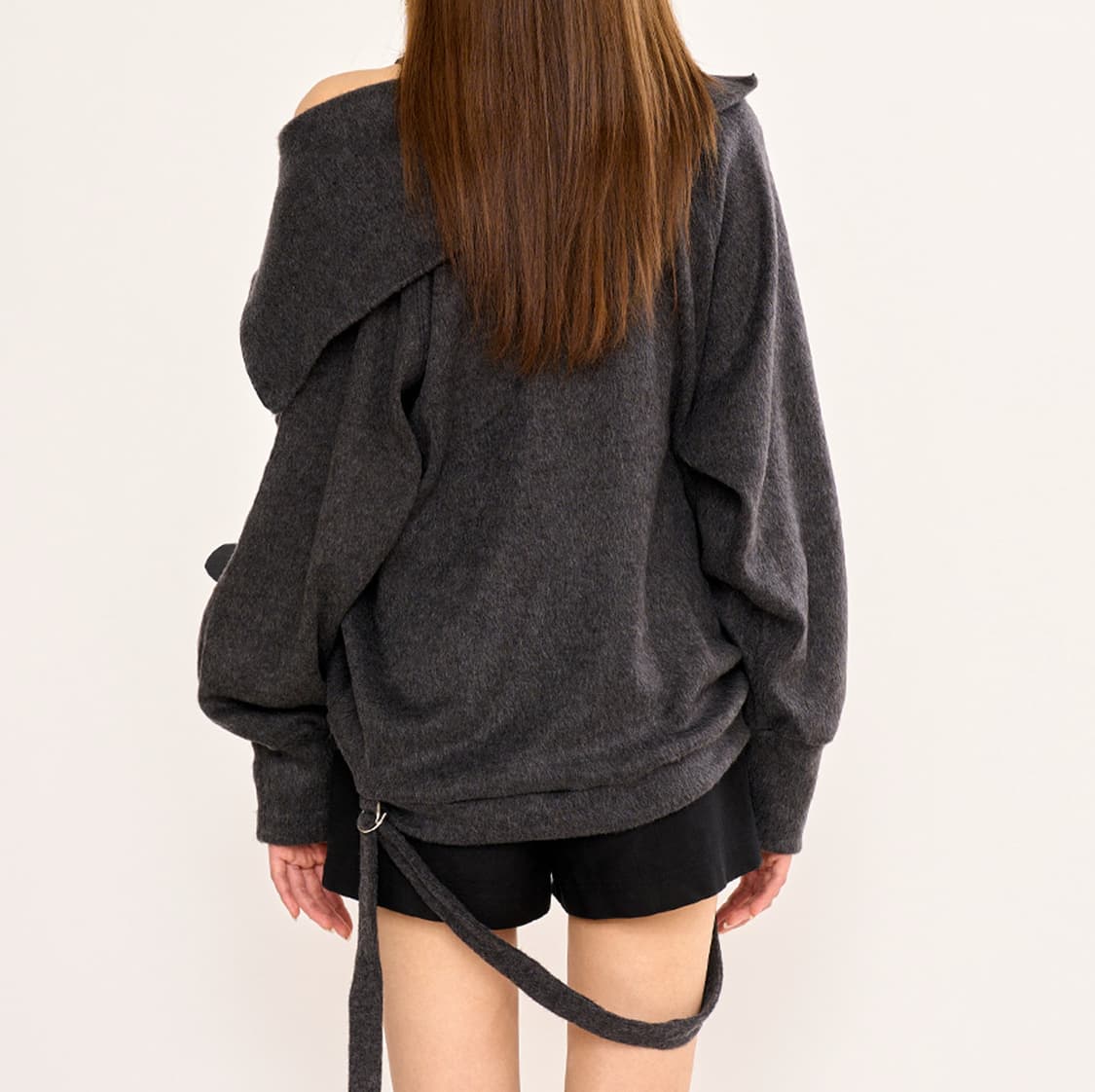 판영 헤어리 집플립 풀오버 니트 상품이미지2