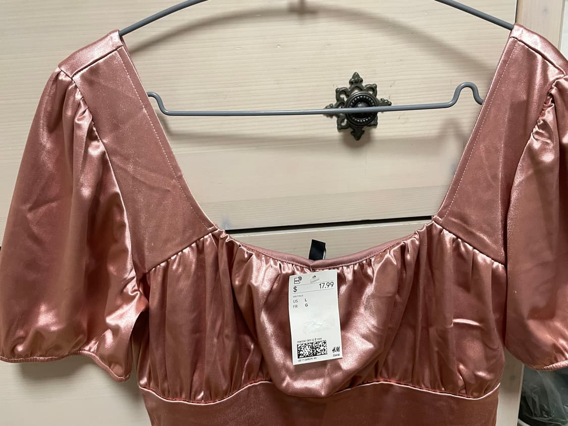 [새상품] h&m 핑크새틴 드레스- L 연말파티룩 상품이미지5