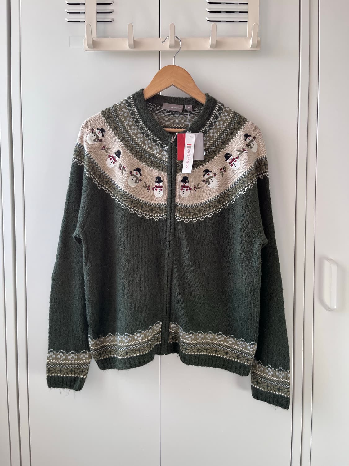 Croft & barrow 눈사람 자수 니트 가디건 그린 상품이미지5