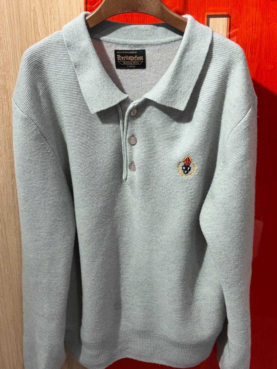 헤리티지플로스 울 폴로 셔츠 민트 xs 상품이미지2