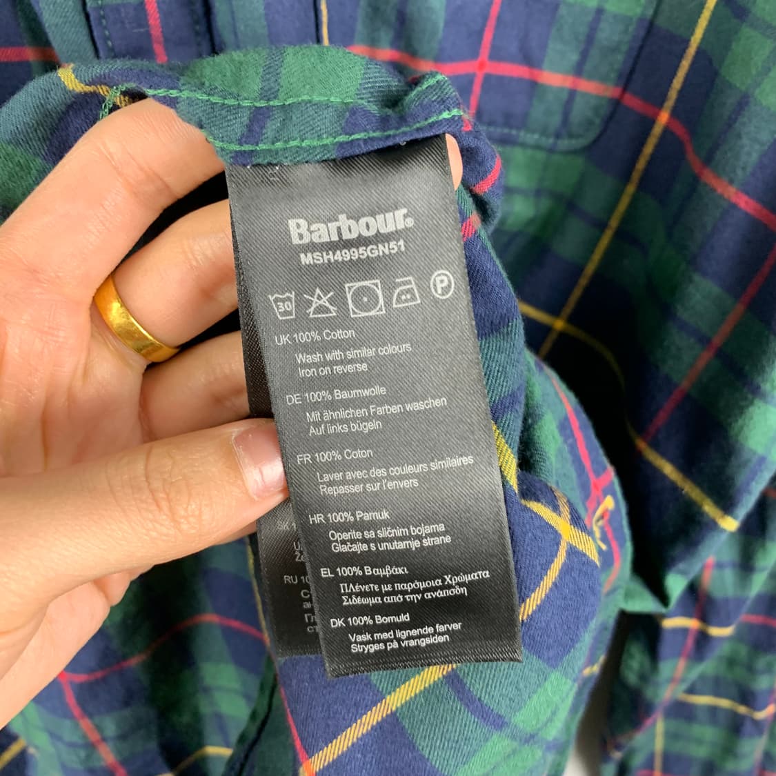 바버 블랙워치 체크 옥스포드 셔츠 상품이미지5