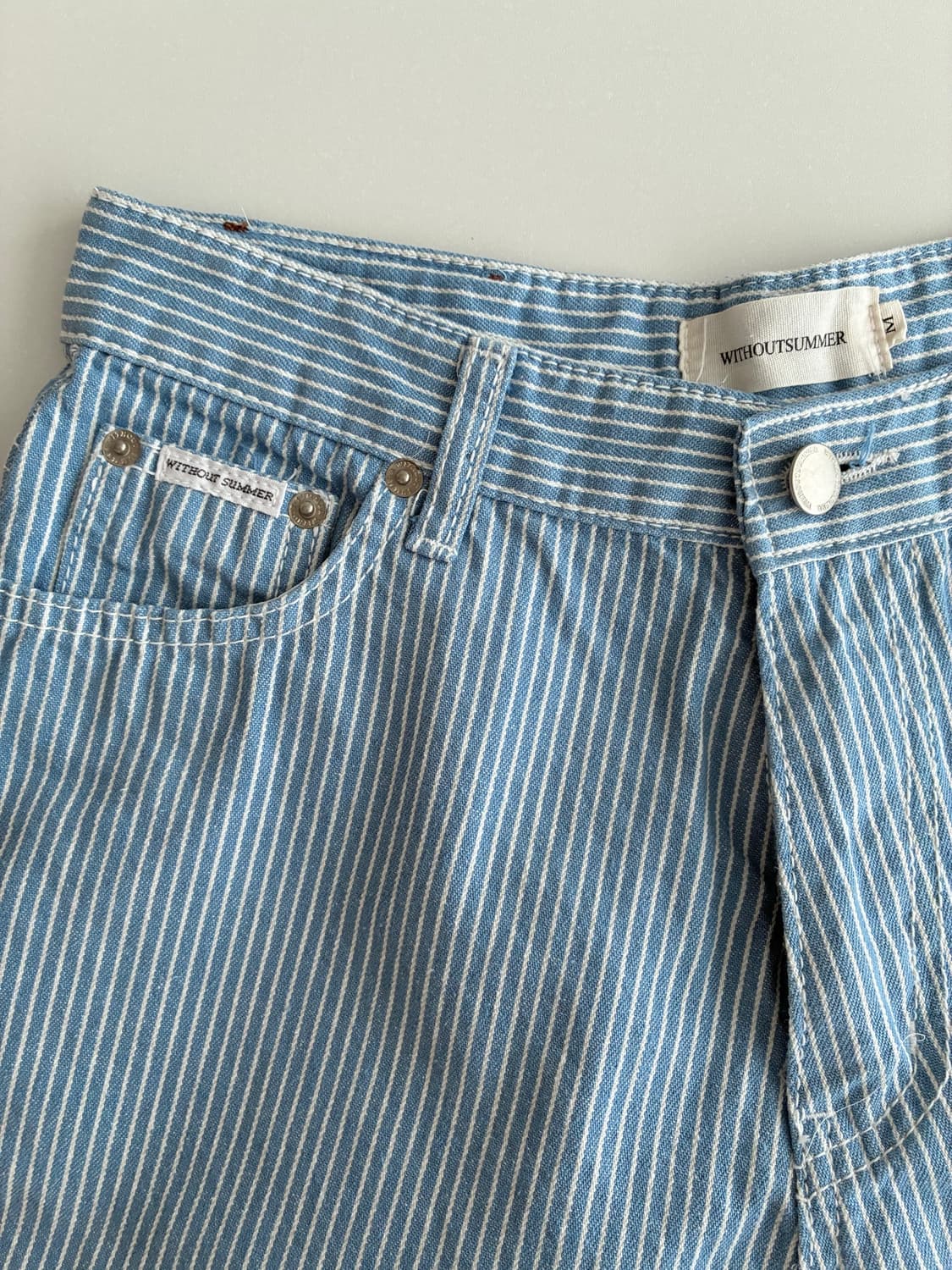 M) 위드아웃썸머 bean pants 빈 팬츠 블루 상품이미지5