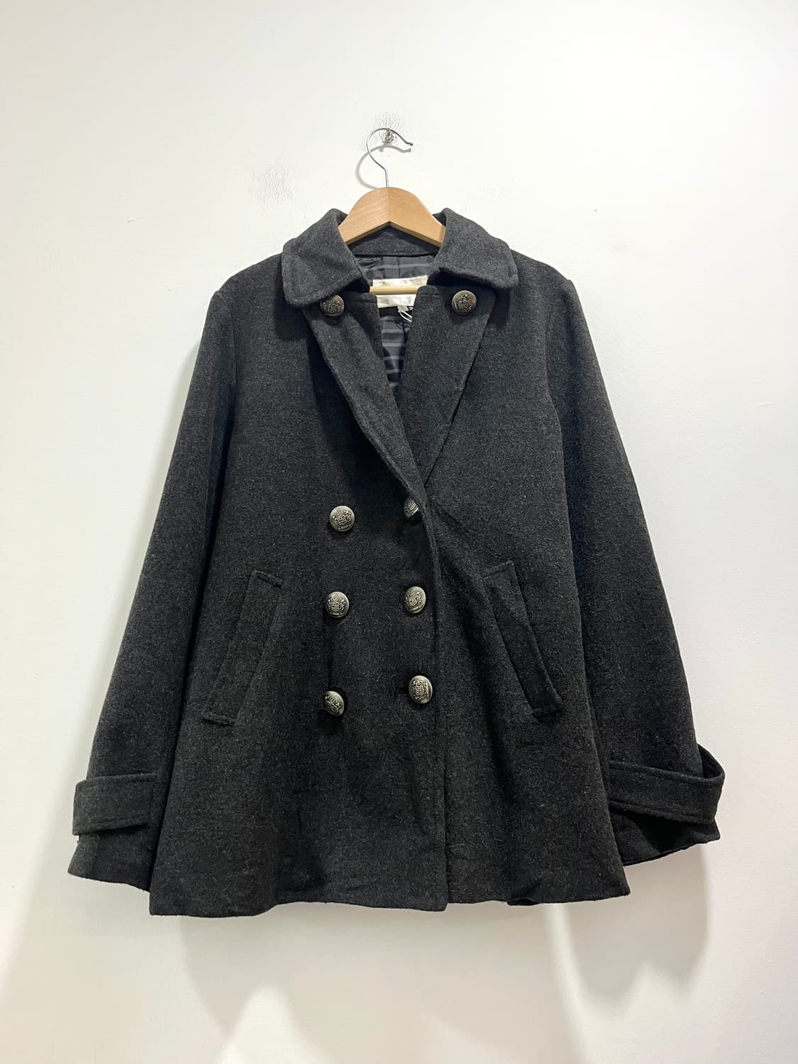 일본 빈티지 락펑크 투버튼 하프 코트 상품이미지2