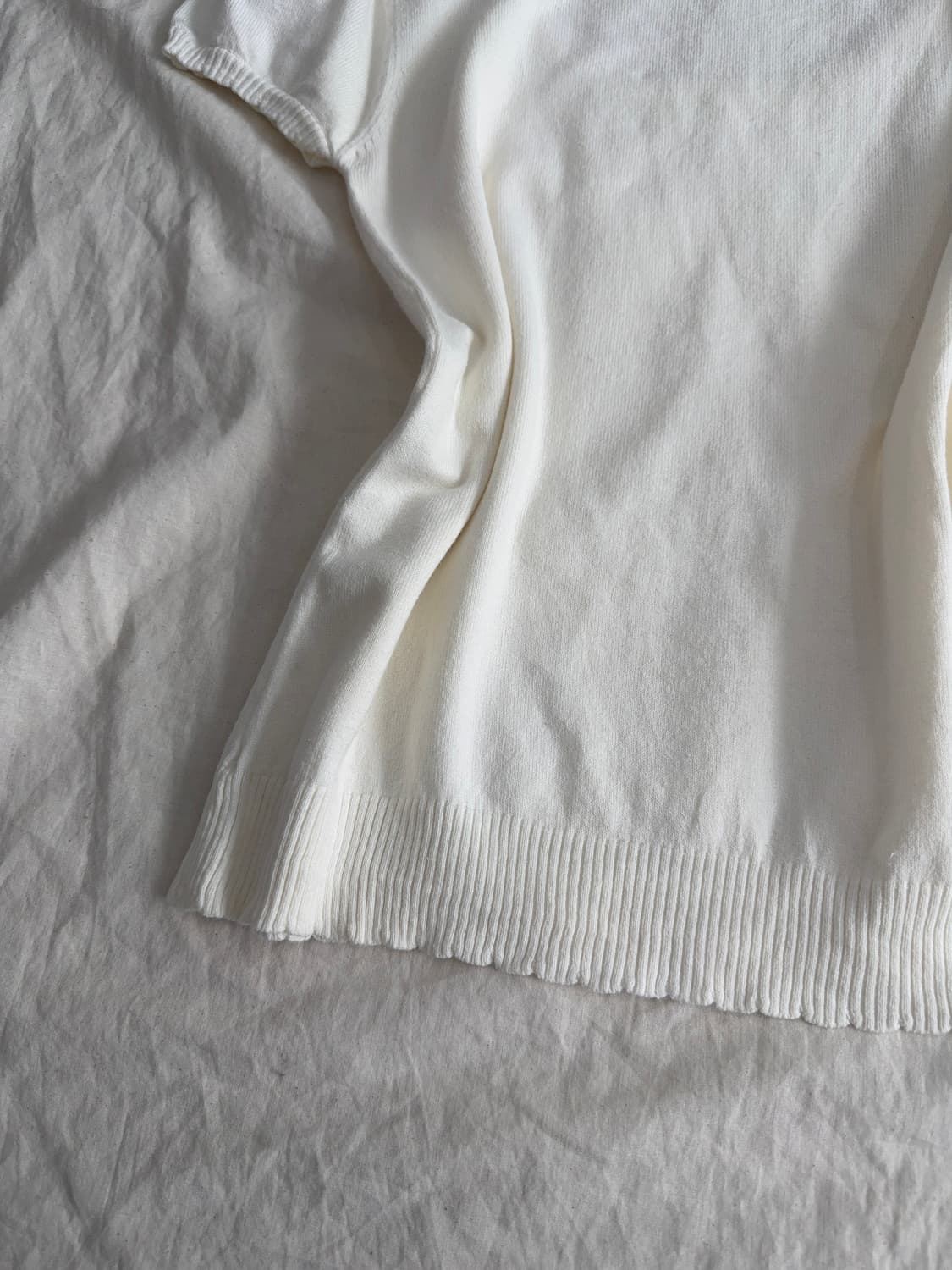 아이보리 딱붙 러블리 긱시크 반팔 니트 상품이미지5