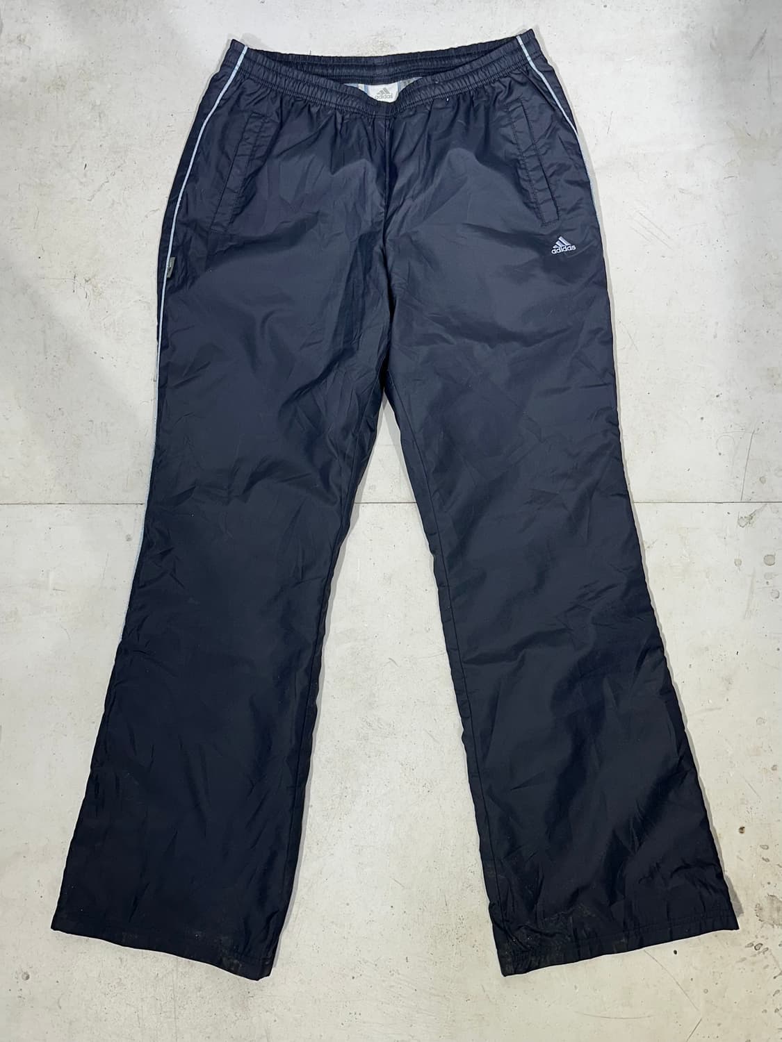 아디다스 네이비 부츠컷 추리닝 바지 화이트 사이드 라인 트랙 팬츠 L 상품이미지4