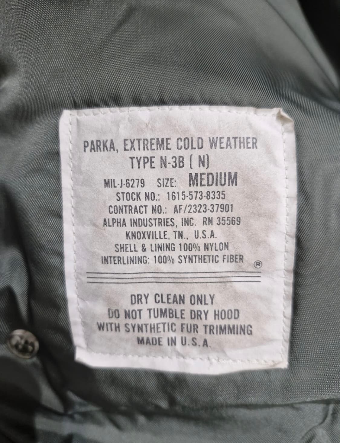 알파인더스트리 USA N-3B파카 M 상품이미지5