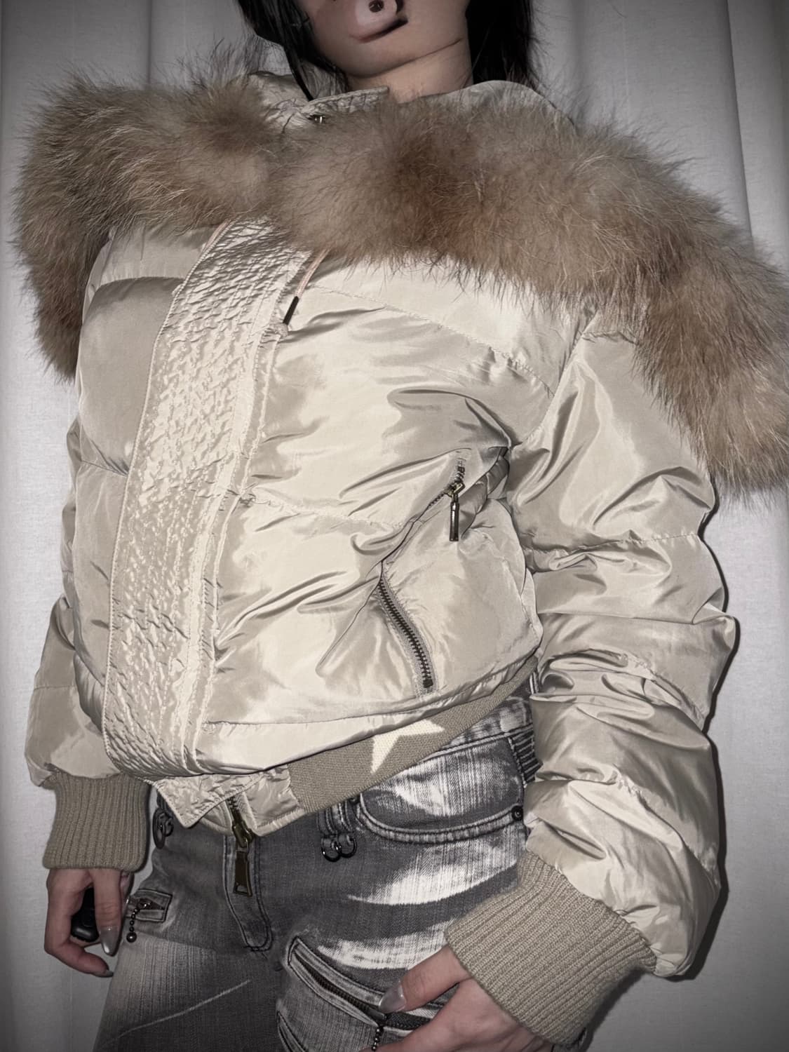 62 Real raccoon fur STAR down jacket 상품이미지3