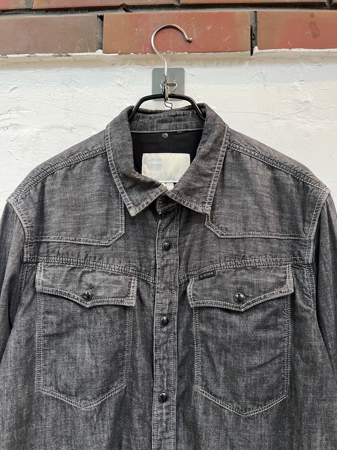 G-Star Raw 웨스턴 흑청 데님 셔츠 M 상품이미지2