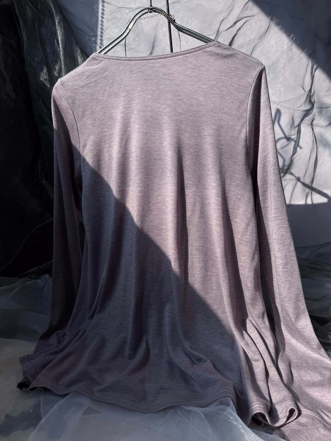 빈티지 라벤더 스티치 셔링 티셔츠 상품이미지6