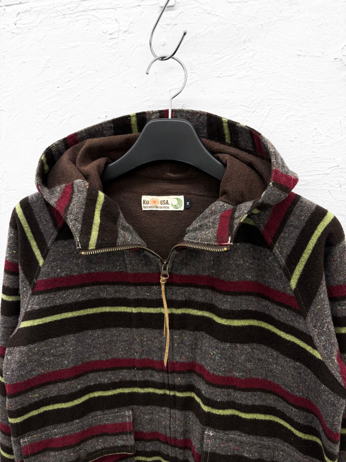 ku usa 스트라이프 울 후드집업 상품이미지2