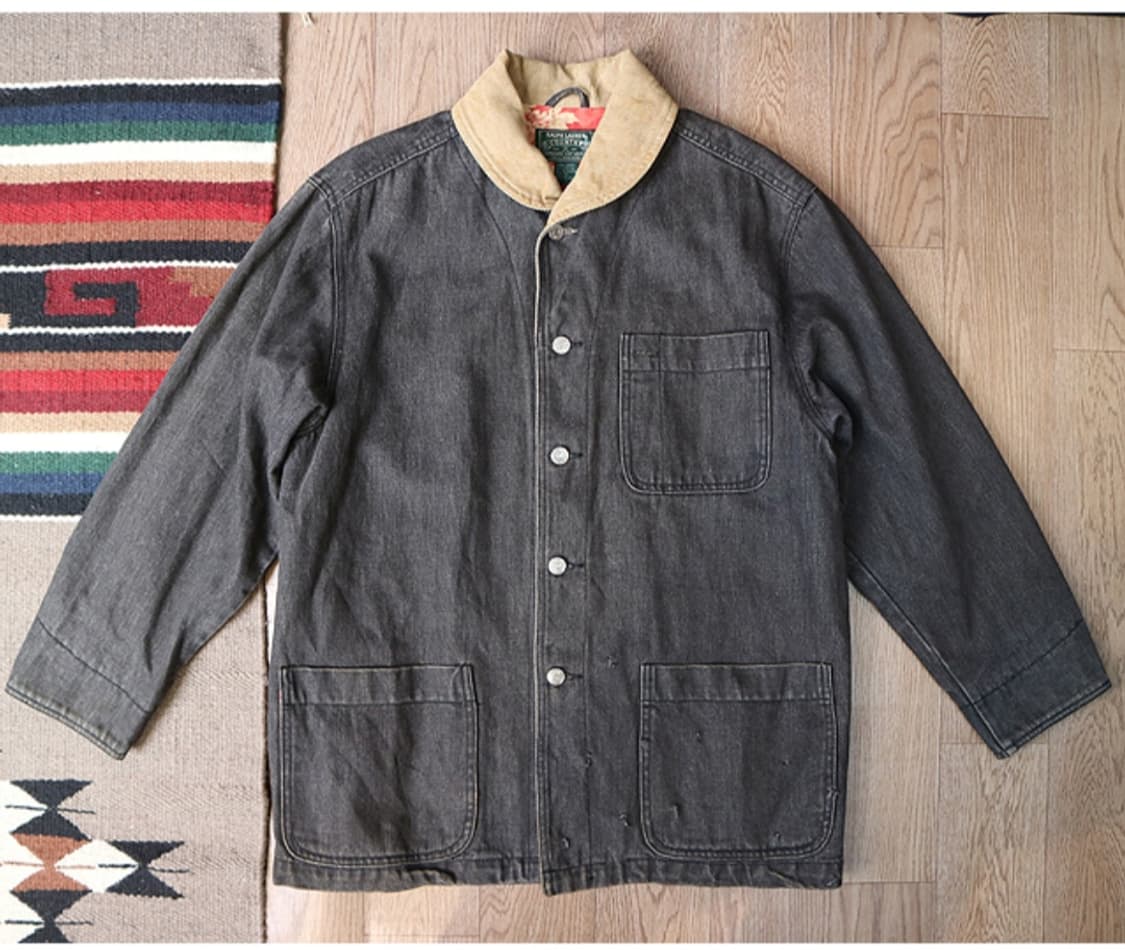 랄프로렌 컨츄리 윙카라 빈티지 데님 워크자켓 RRL 더블알엘 전신 상품이미지1