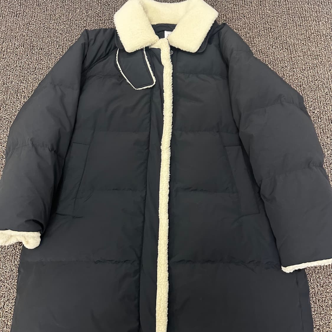 스튜디오톰보이 덕다운 여성 뽀글이 롱패딩 블랙 F 상품이미지3