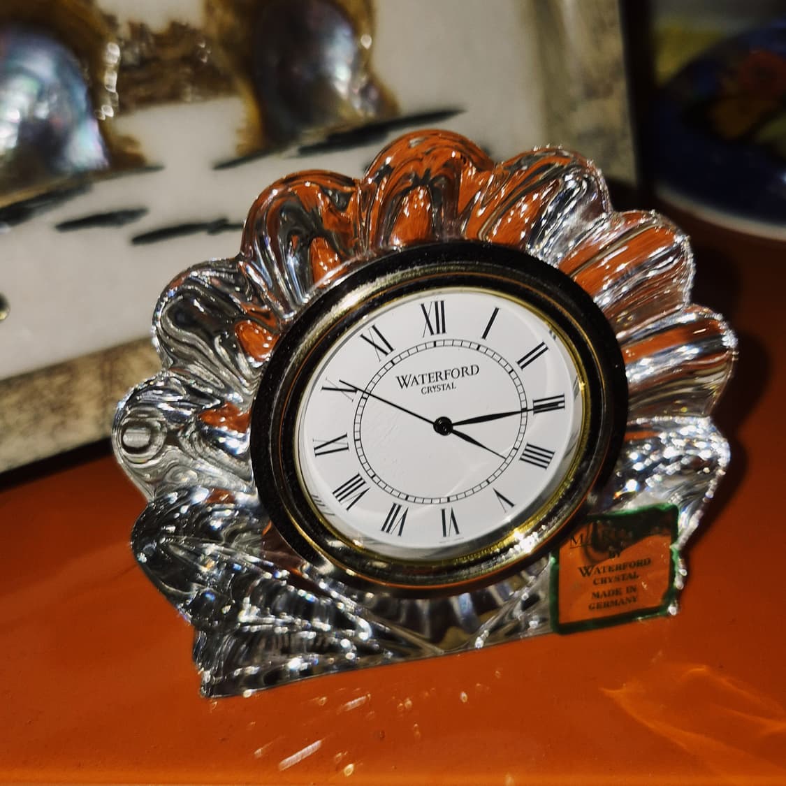 90s 독일 리드 크리스탈 조개 탁상 시계 상품이미지8