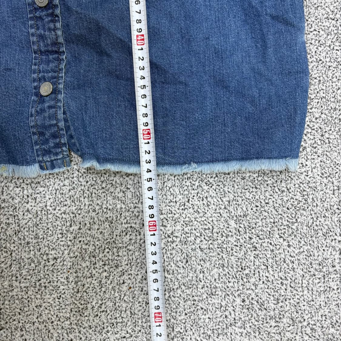 S 리바이스 여성 크롭 청 데님 셔츠 0407J 상품이미지6