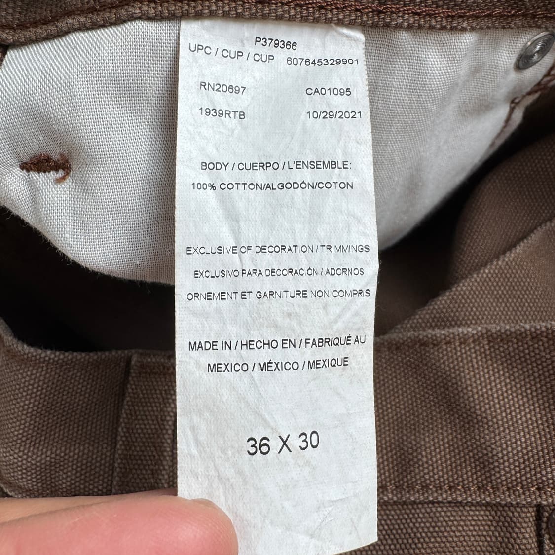 디키즈 OG 카펜처 덕캔버스 와이드 워크팬츠 브라운 상품이미지7