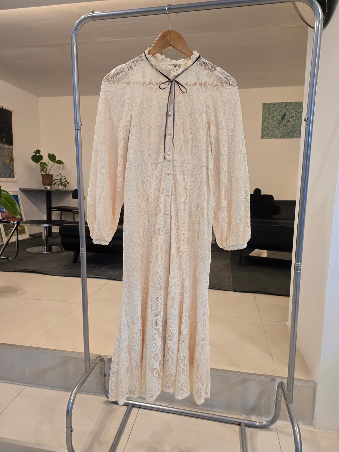 아이보리  레이스 롱 원피스 상품이미지1