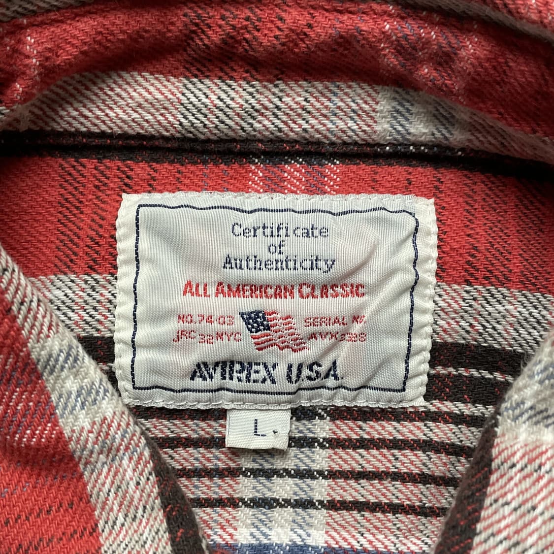 AVIREX 아비렉스 빈티지 레드 플랩 포켓 체크 코튼 셔츠 상품이미지9