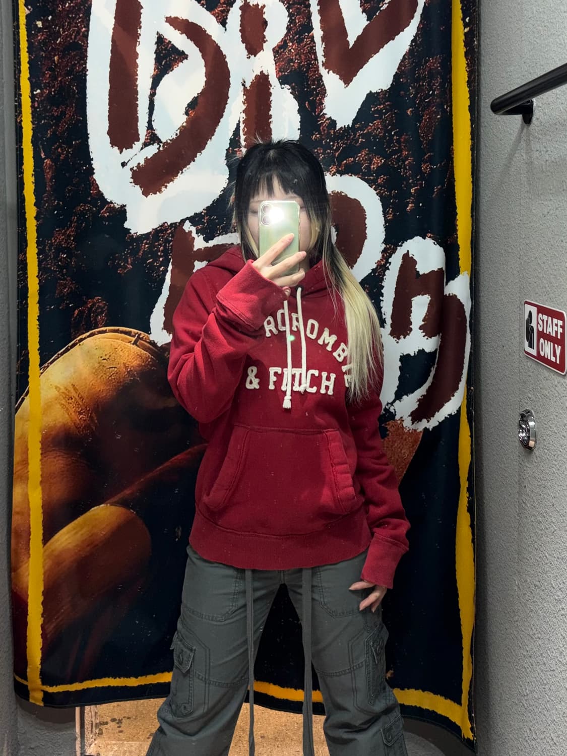 아베크롬비 레드 후드티 상품이미지2