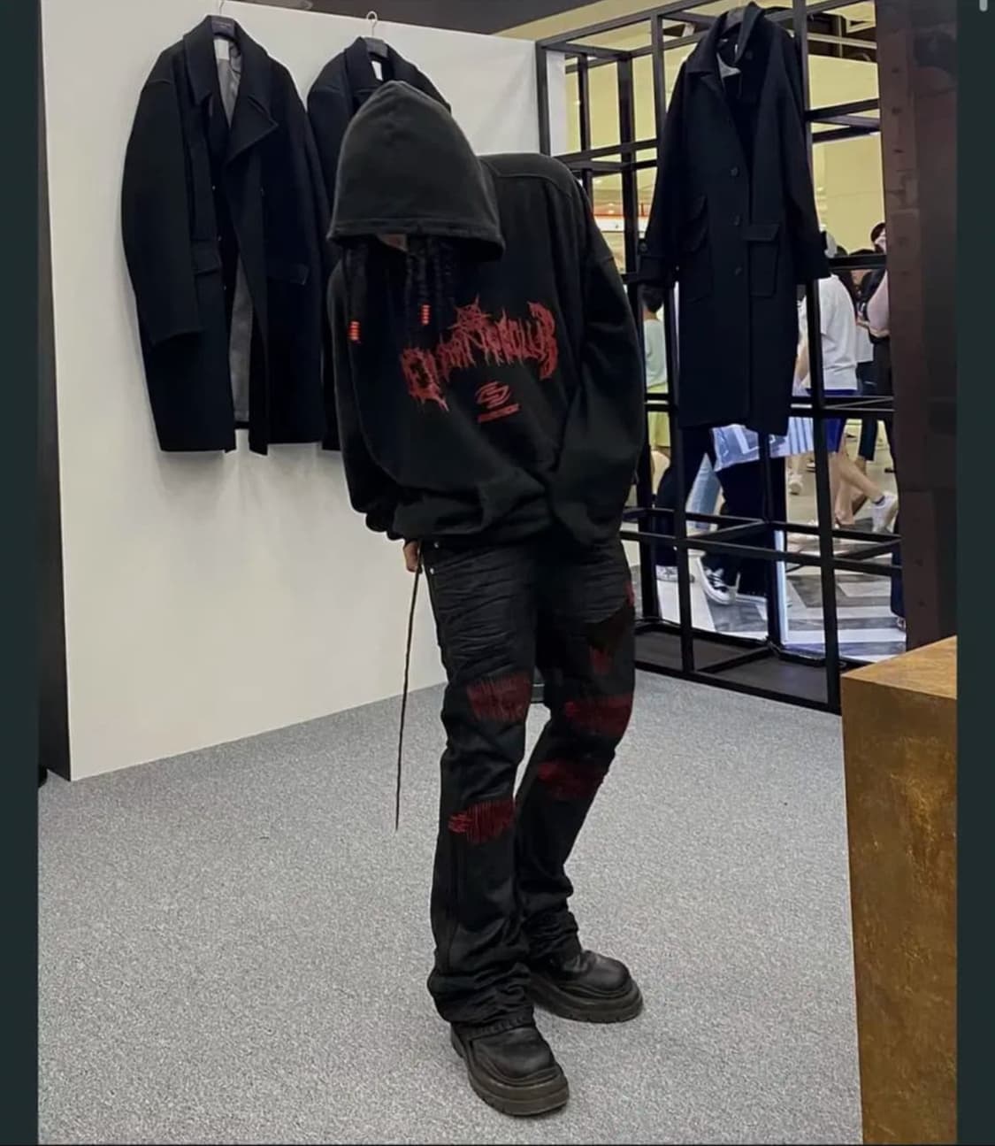 (Size 2)에모스탠스클럽 에문 콜라보 언더마이카 코팅진 부츠컷 상품이미지4