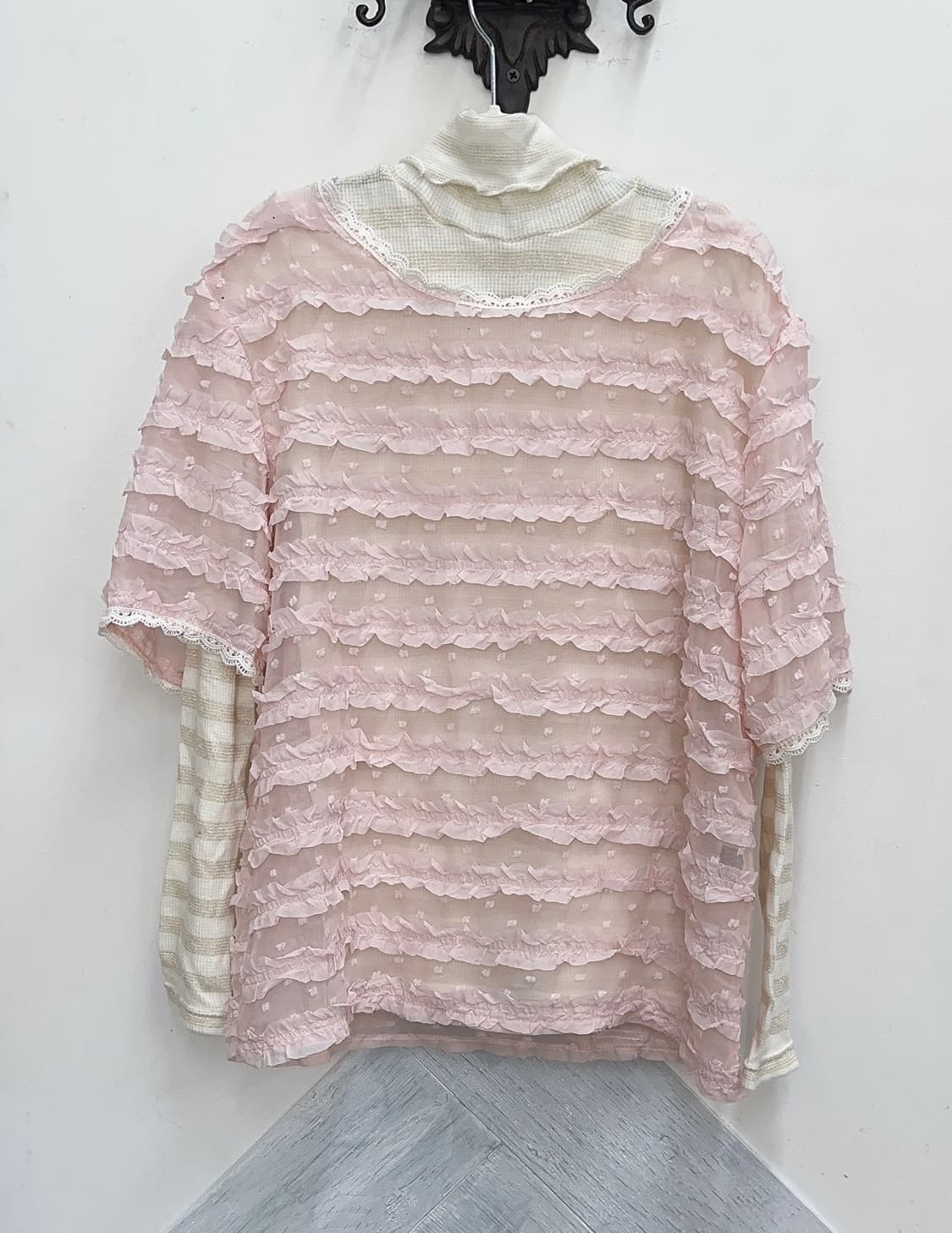 🎀하구미의 히메갸루 러블리 코디세트🎀 공주 블라우스 스커트 핑크 상품이미지4