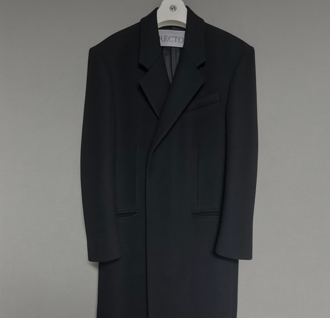 렉토 울블렌드 코트 블랙 L 상품이미지2