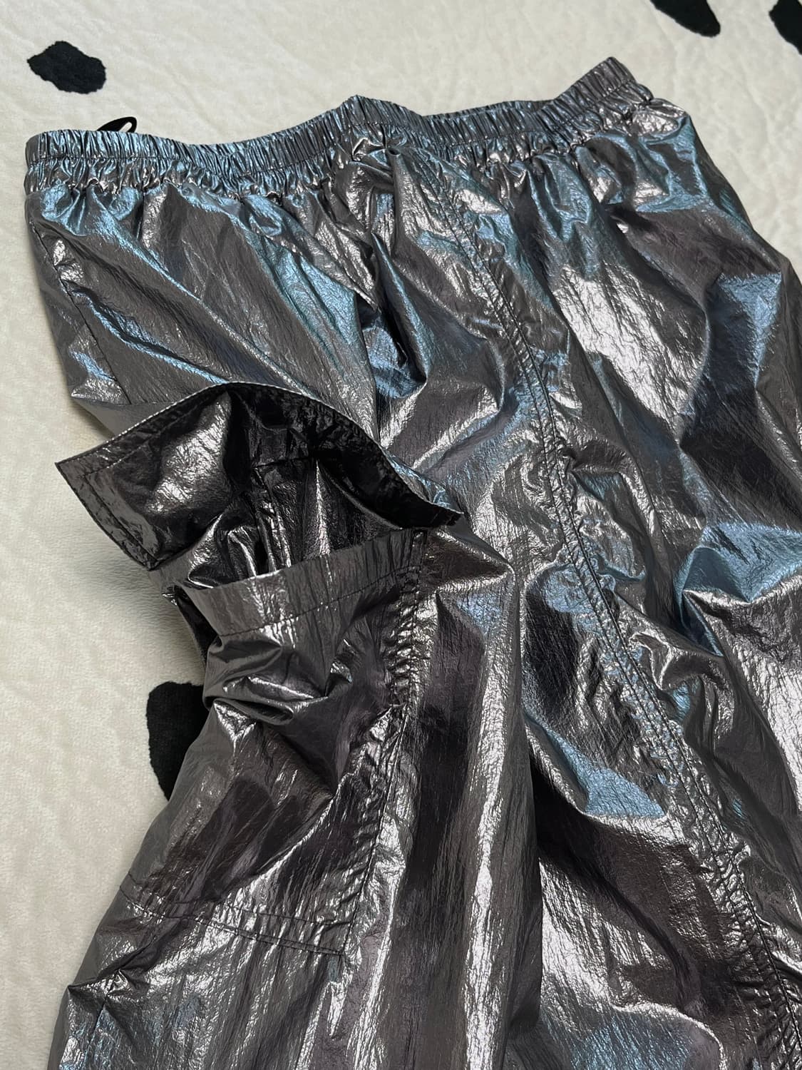 metallic black silver skirt 상품이미지3