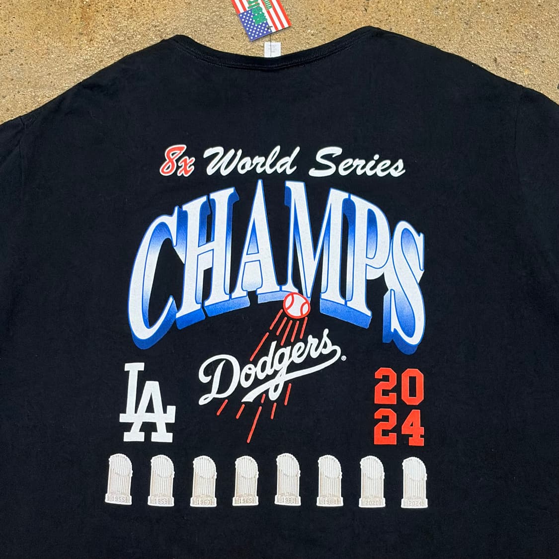 미국 빈티지 MLB 24년 LA다저스 우승기념 챔피언 반팔티 상품이미지8