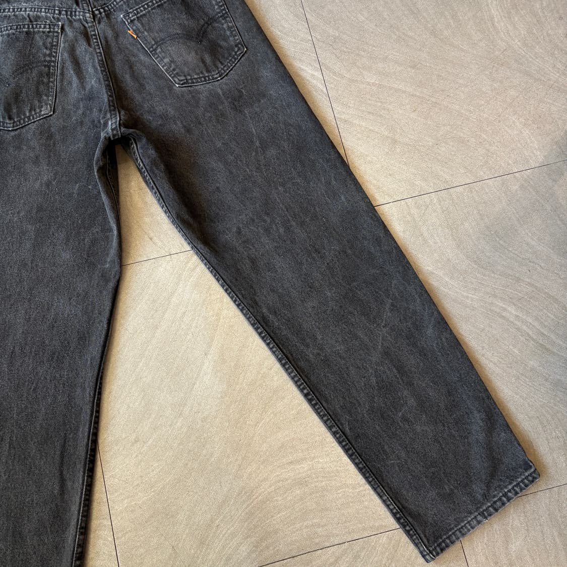 90년대 미국 생산 리바이스 550 데님 오렌지탭 블랙 팬츠 상품이미지8