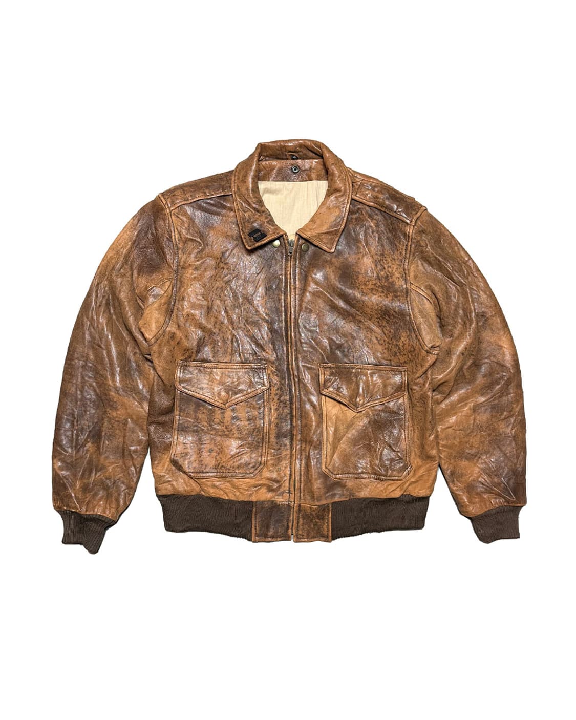 90s 헤비 리얼 레더 A2 플라이트 자켓 상품이미지2