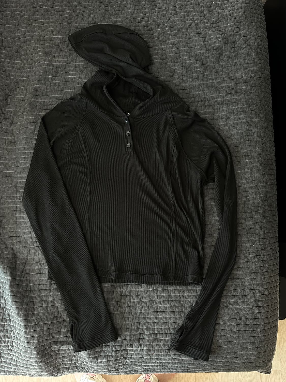 (새상품)무신사스탠다드우먼 슬림 후드긴팔티셔츠XL 상품이미지3