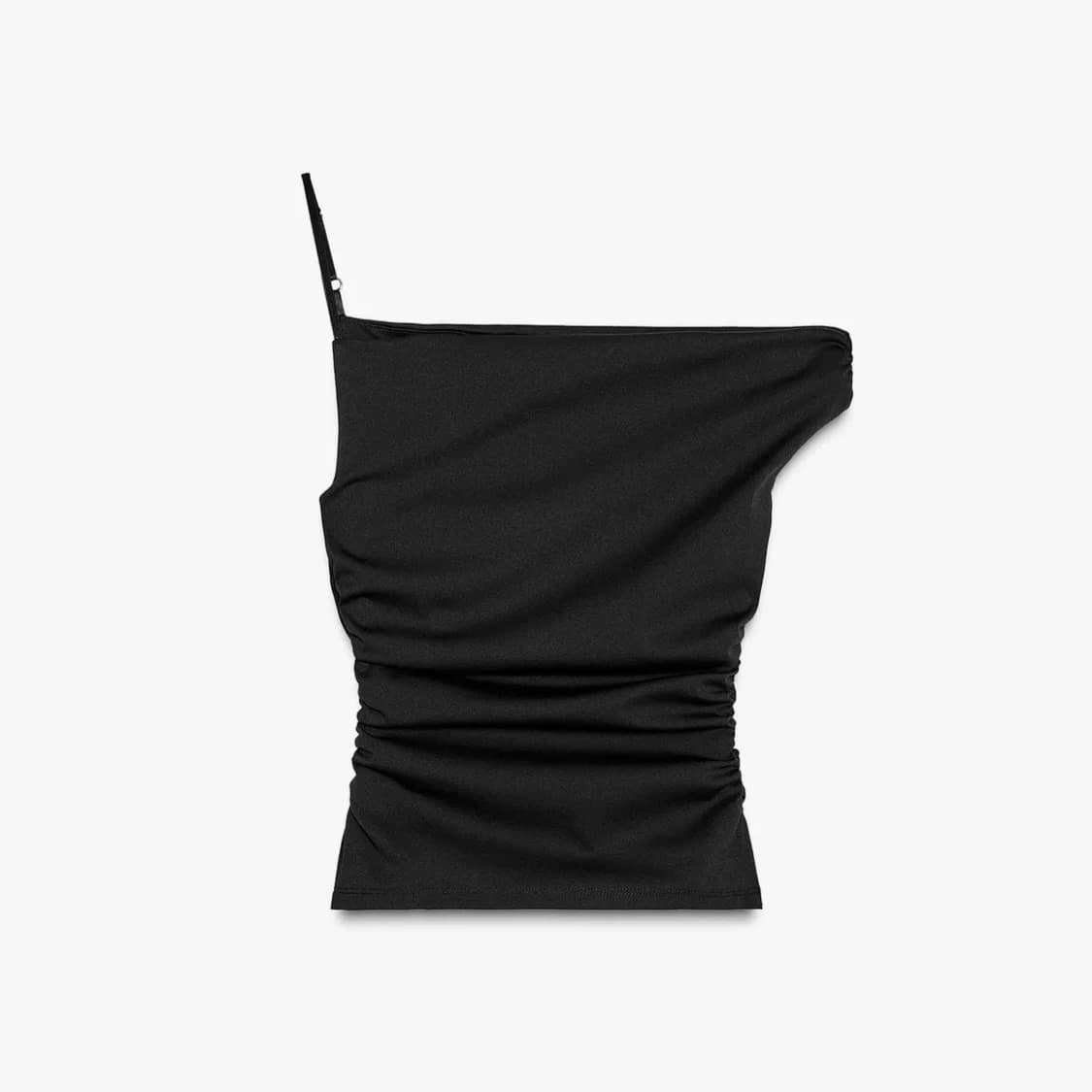 zara 자라 셔링 디테일 언밸런스 탑 블랙 상품이미지3