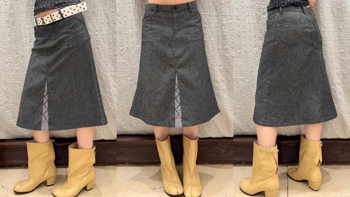 Saddle Grey Midi Skirt 상품이미지6