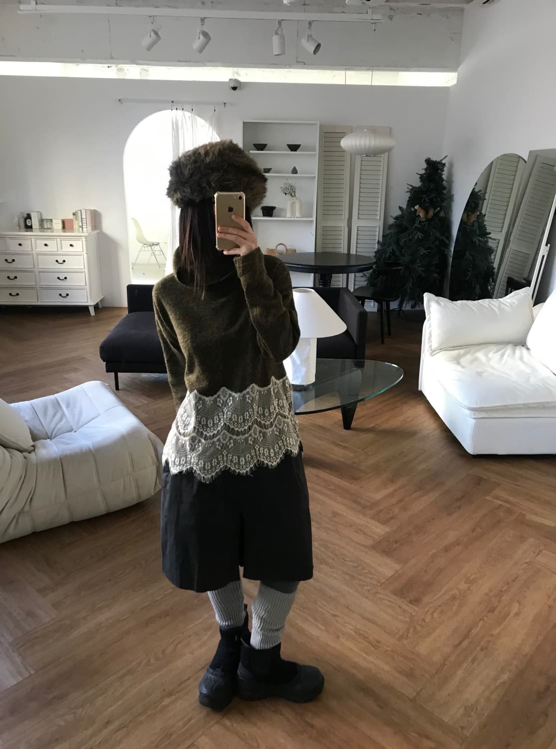 vintage lace turtle neck knit 상품이미지2