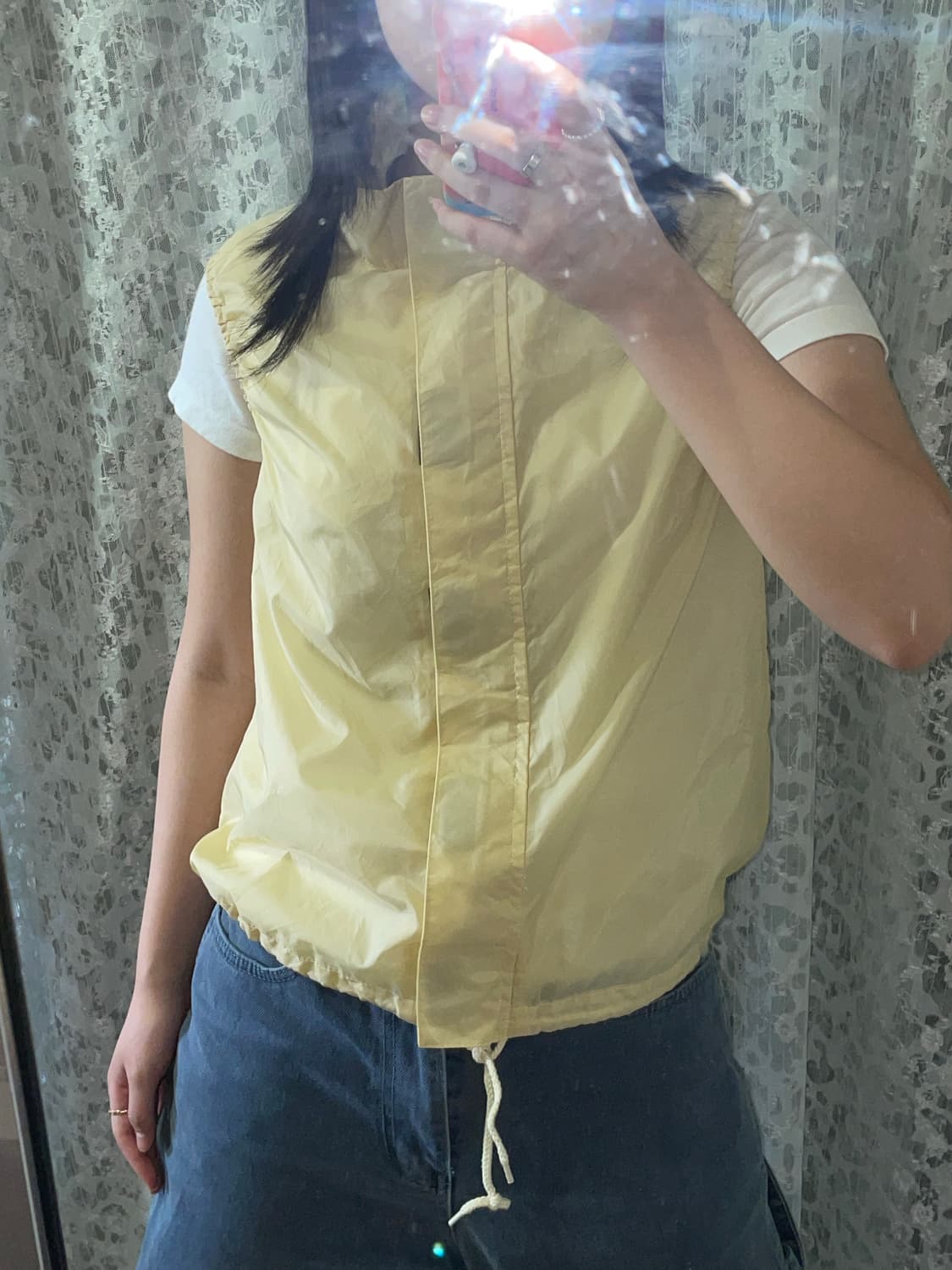 빈티지 Yellow 나일론 조끼 상품이미지4