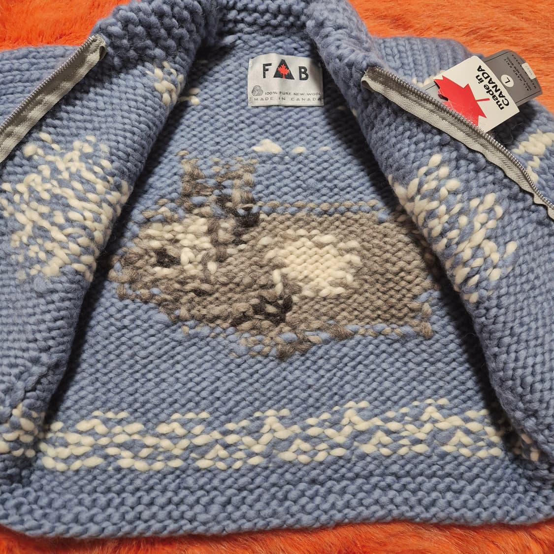 FAB 캐나다 토끼 패턴 코위찬 키즈120 새상품 상품이미지5