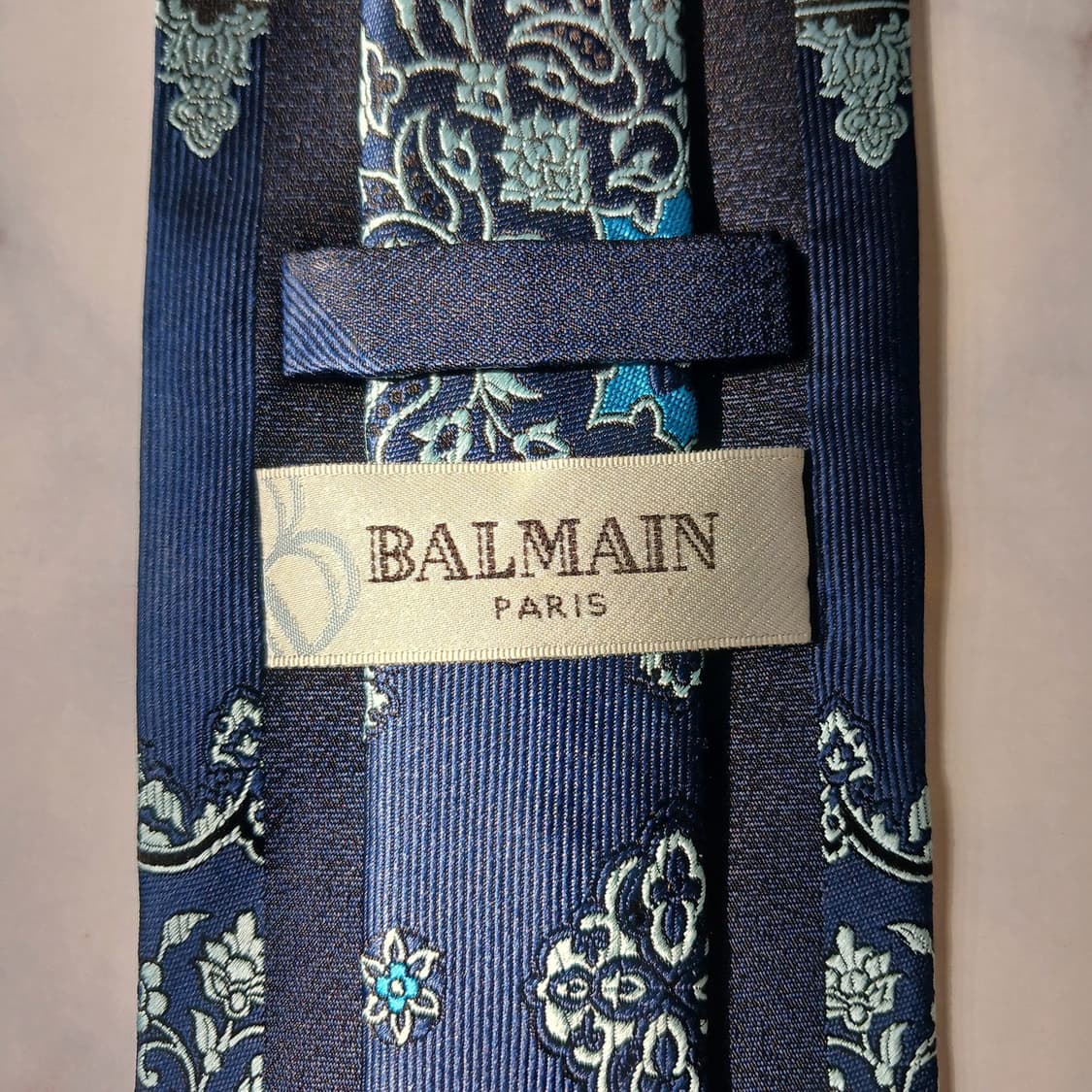 발망 네이비 페이즐리 자카드 넥타이 9.7cm A+등급 E774 상품이미지8