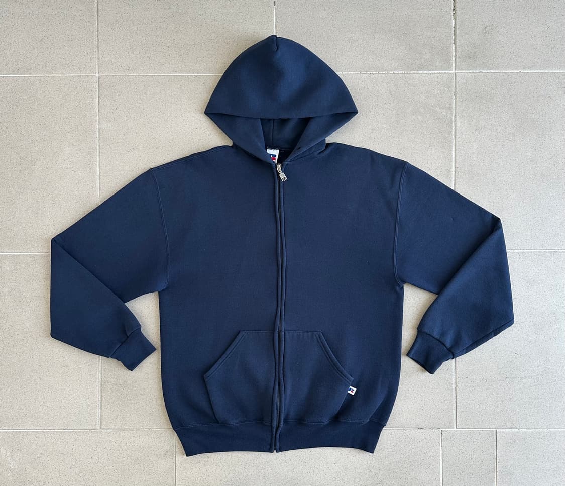 90s 빈티지 러셀 후드집업 네이비 L 상품이미지1