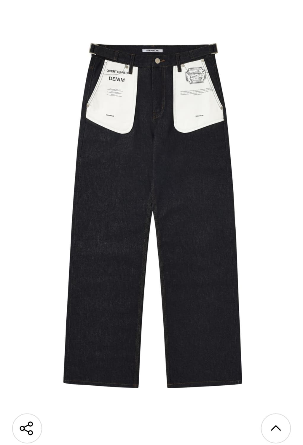 오버턴드 포켓 생지 데님 팬츠 인디고 상품이미지4