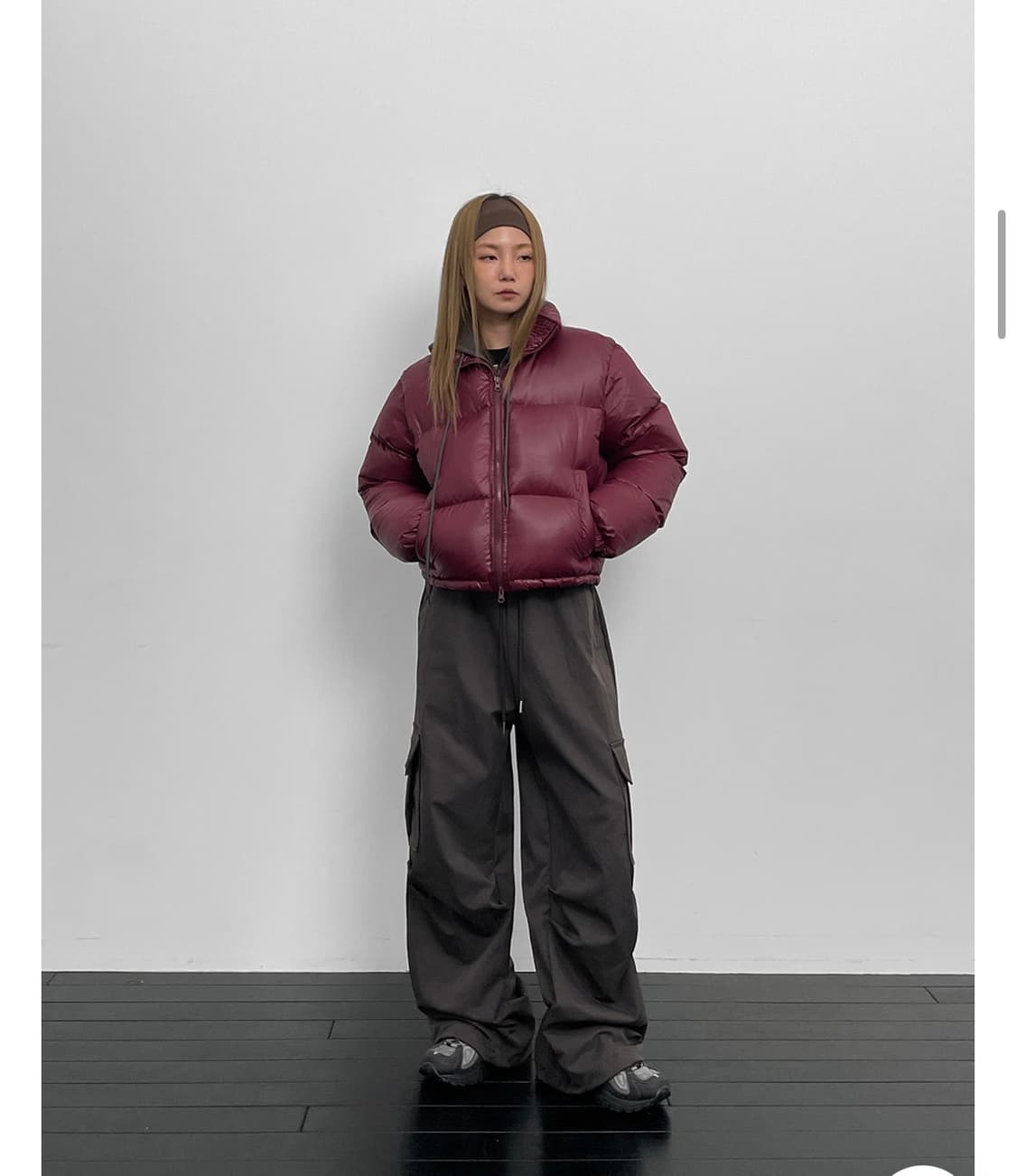 블랙업 숏패딩 와인 상품이미지2