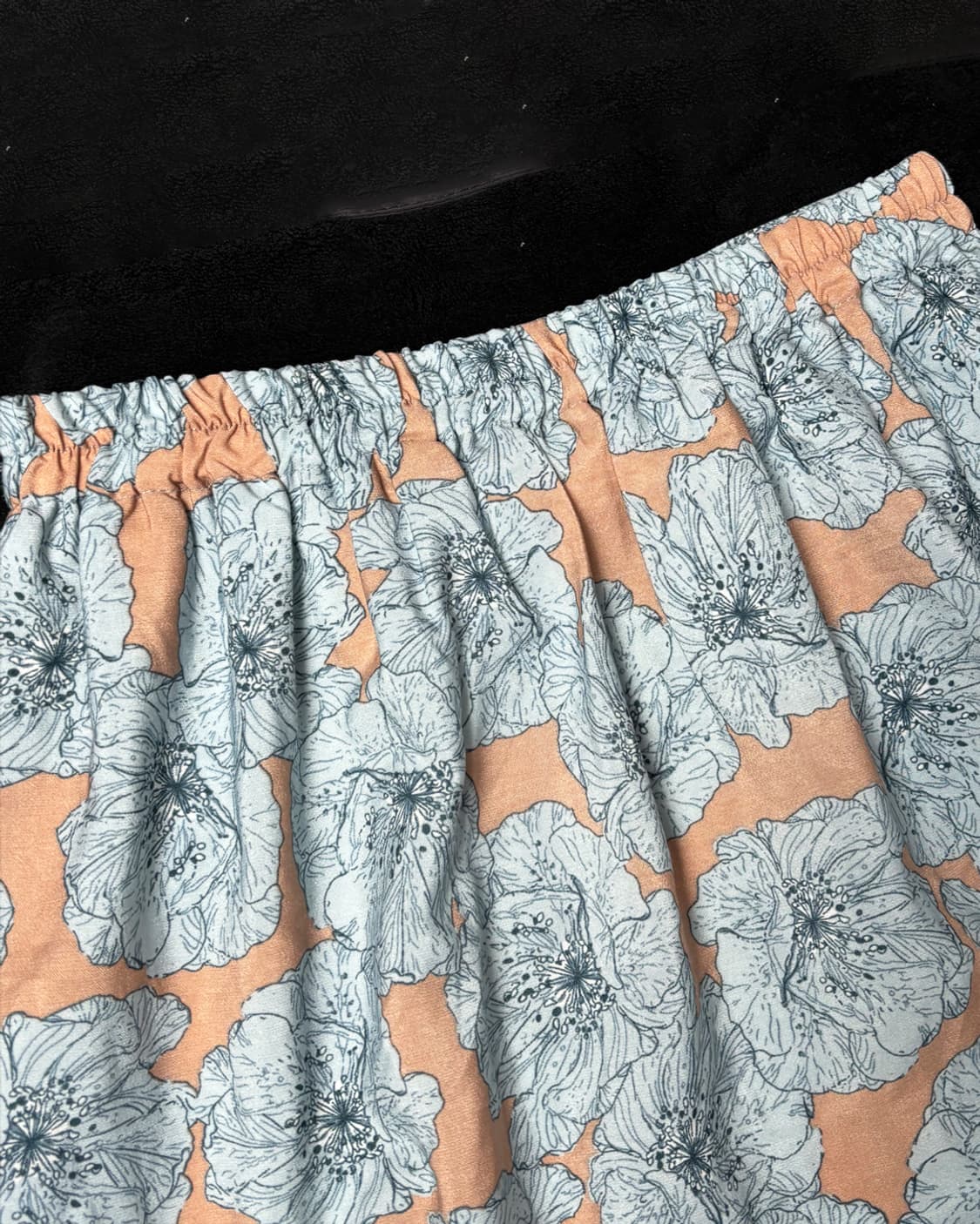 일본빈티지 블루 플라워 롱스커트 상품이미지4